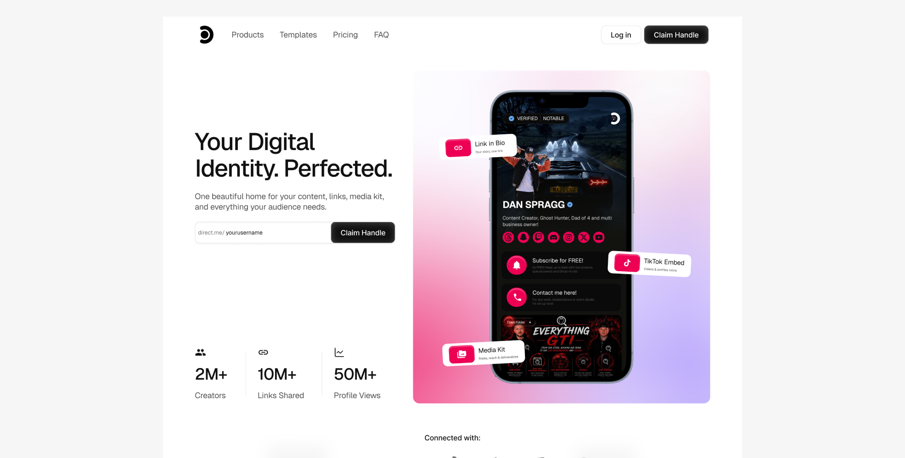 DirectMe website design